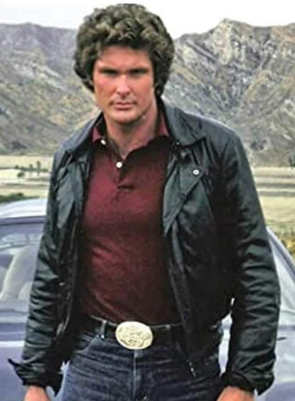 Knight Rider Michael Knight Black Leather Jacket