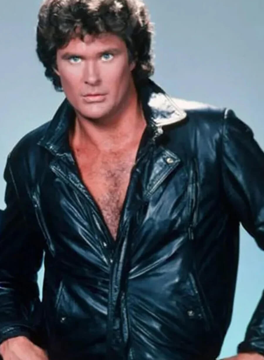 Knight Rider Michael Knight Black Leather Jacket