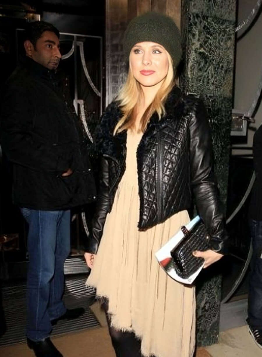 Kristen Bell Black Leather Jacket