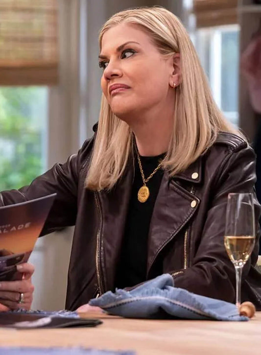 Kristen Johnston Leanne 2025 Black Leather Jacket