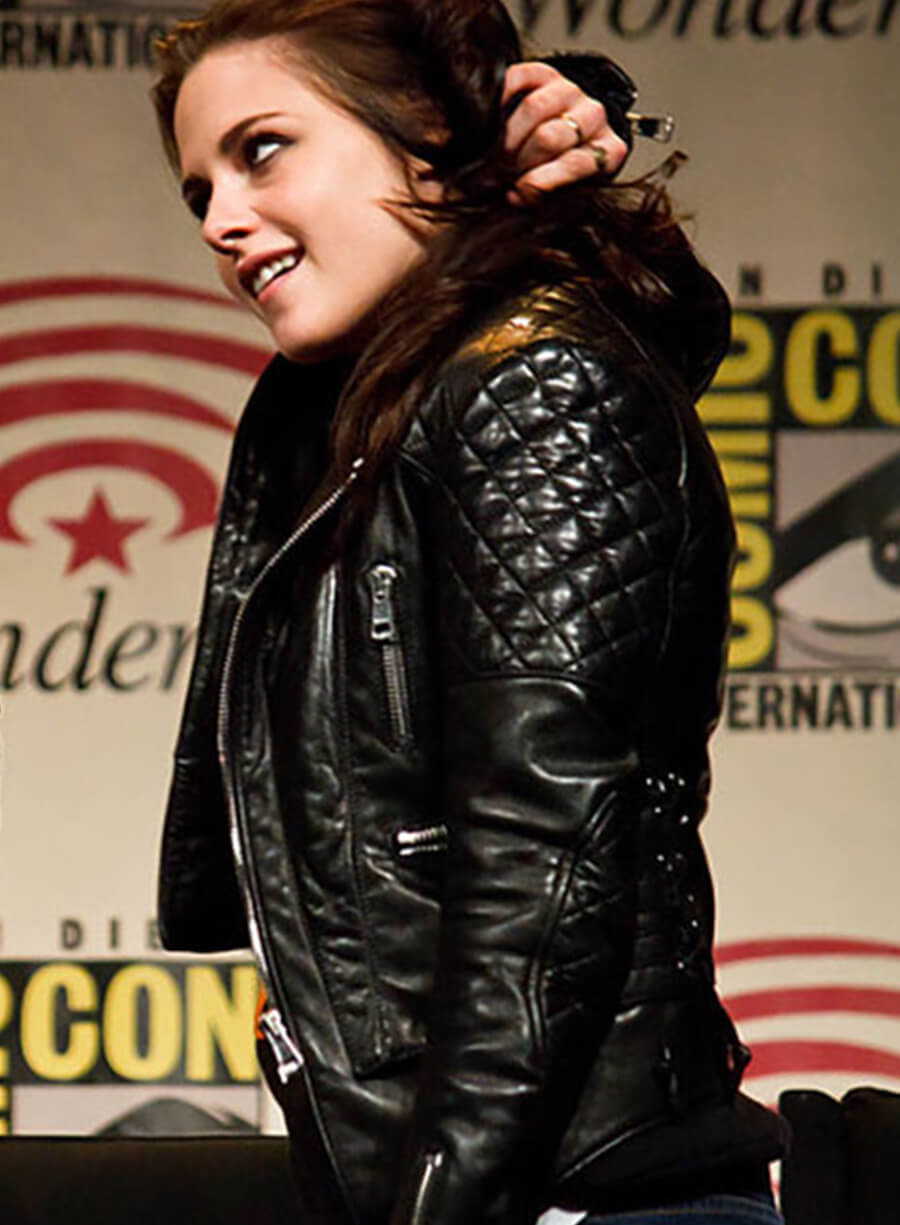 Kristen Stewart Black Leather Jacket