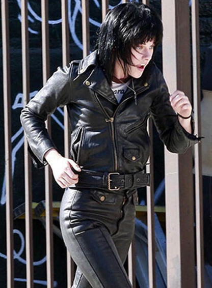 Kristen Stewart Black Leather Jacket