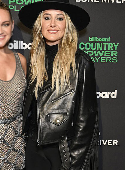 Lainey Wilson Country Power Players Fringe Leather Jacket