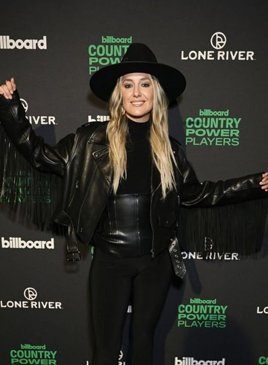 Lainey Wilson Country Power Players Fringe Leather Jacket