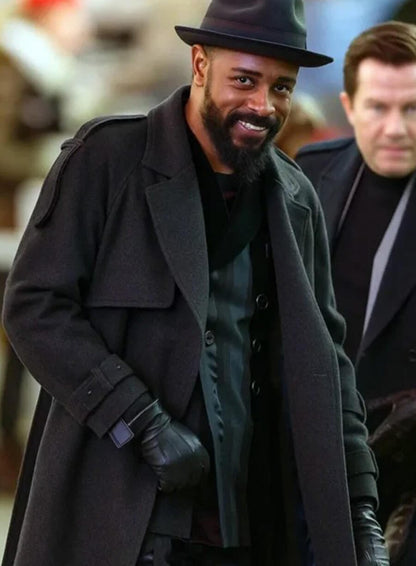 LaKeith Stanfield Play Dirty 2025 Black Trench Coat
