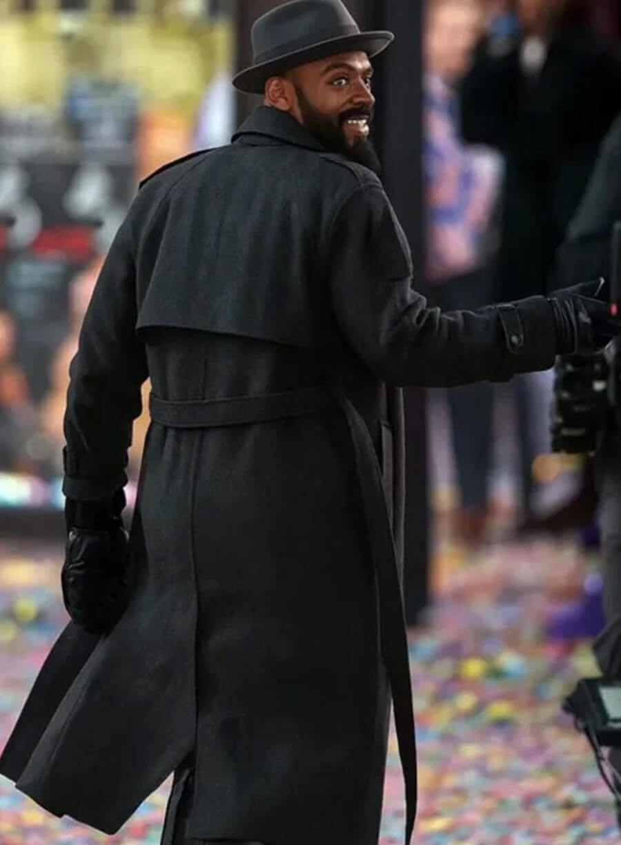 LaKeith Stanfield Play Dirty 2025 Black Trench Coat