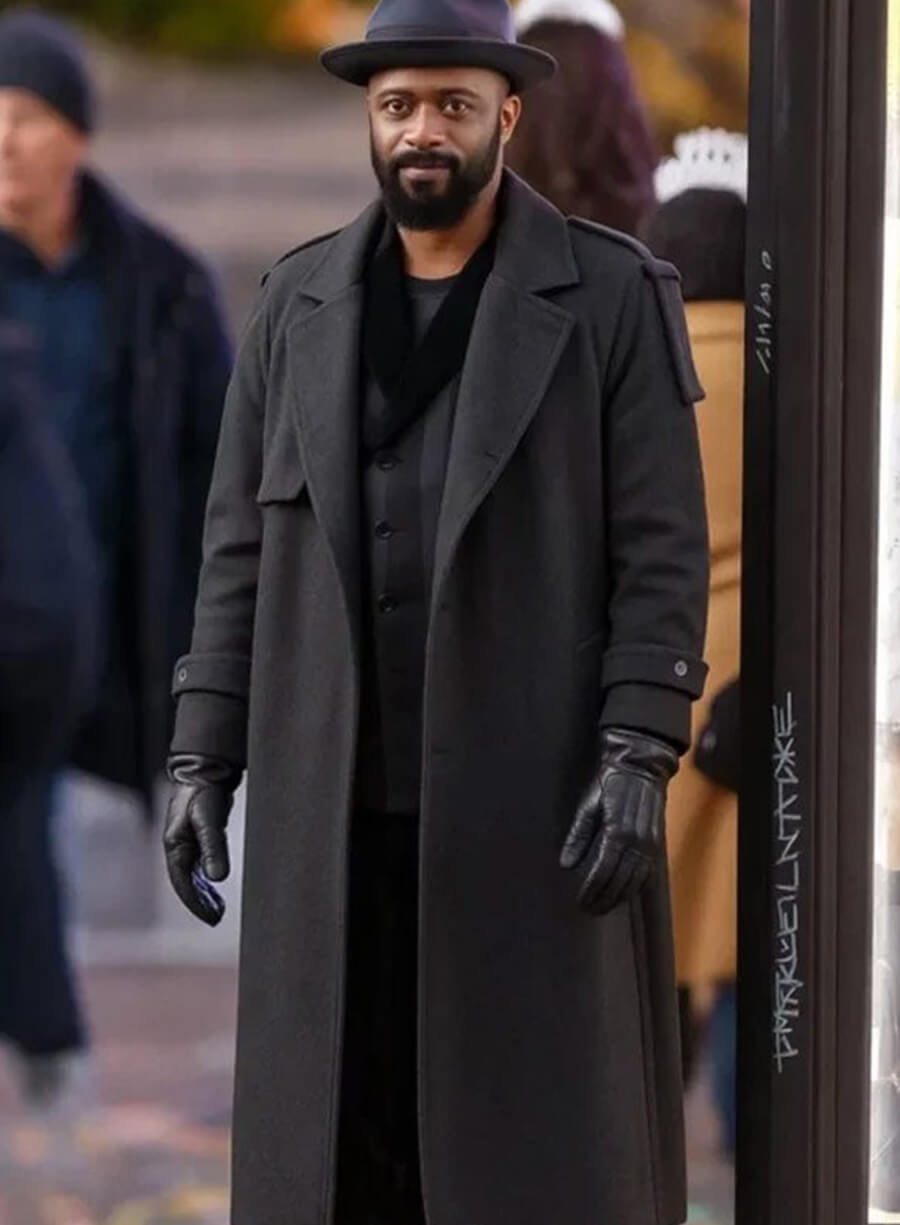 LaKeith Stanfield Play Dirty 2025 Black Trench Coat