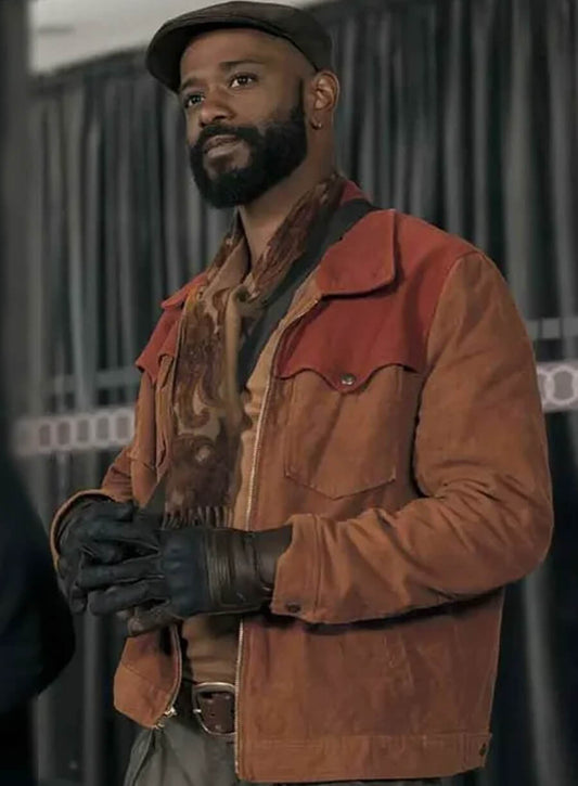 LaKeith Stanfield Play Dirty 2025 Brown Jacket