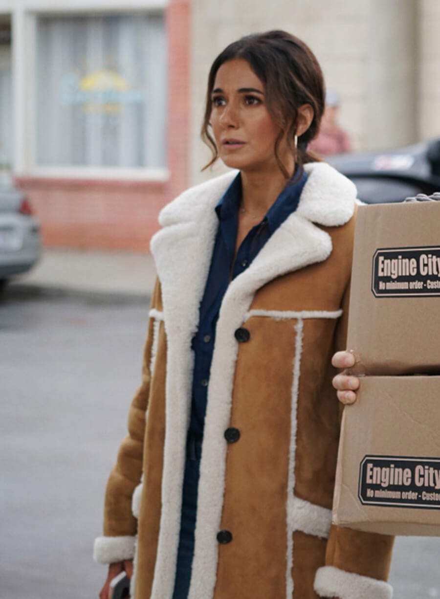 Lana Lang Superman & Lois Brown Shearling Coat