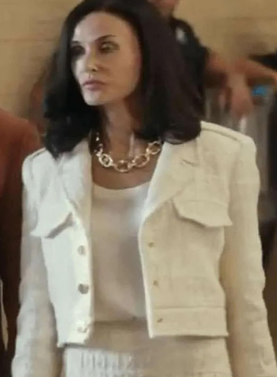 Landman S02 Demi Moore White Cropped Jacket