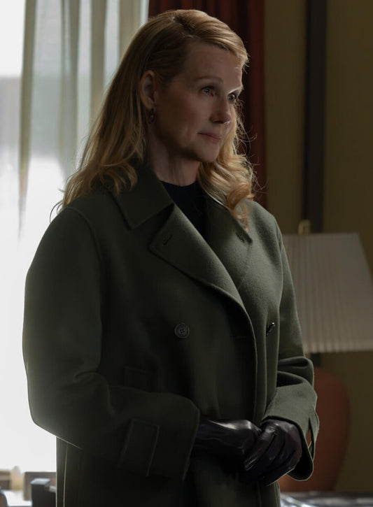 Lanterns S01 Laura Linney Green Wool Coat