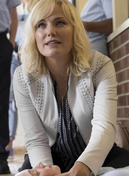 Lara Axelrod Billions White Leather Jacket