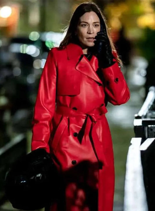 Law and Order Organized Crime Rika Harold Red Leather Coat