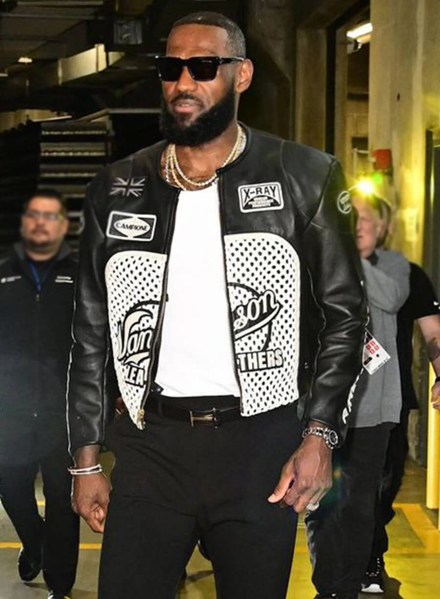 LeBron James Aimé Leon Dore Black Leather Jacket