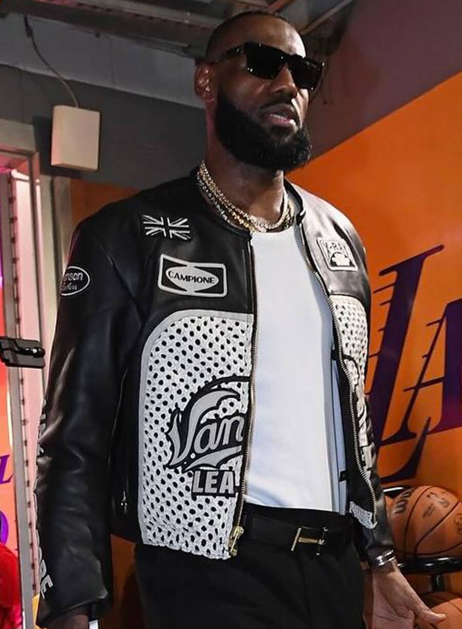 LeBron James Aimé Leon Dore Black Leather Jacket
