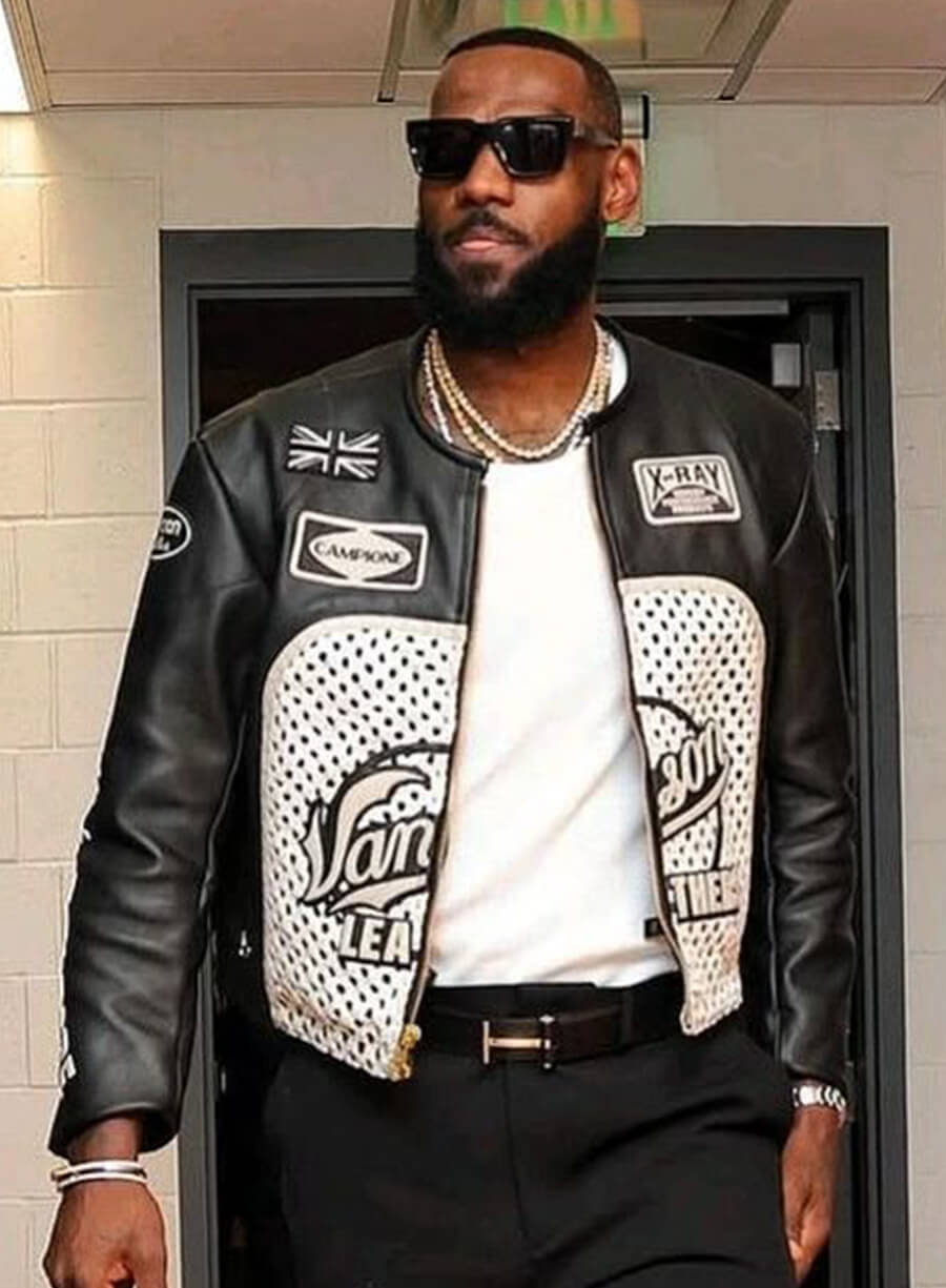 LeBron James Aimé Leon Dore Black Leather Jacket