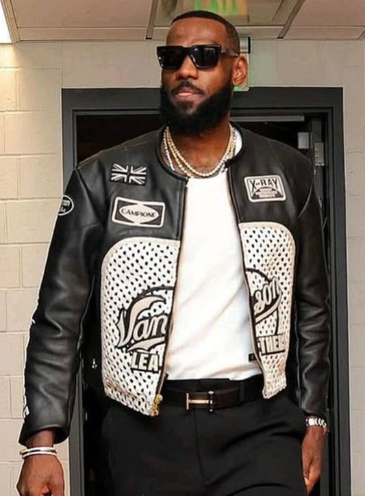 LeBron James Aimé Leon Dore Black Leather Jacket