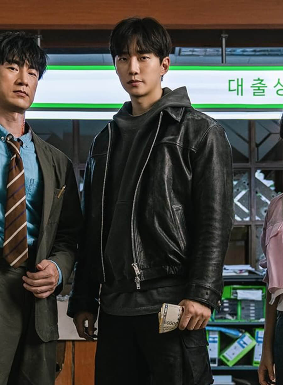 Lee Jun-ho Cashero 2025 Black Leather Jacket