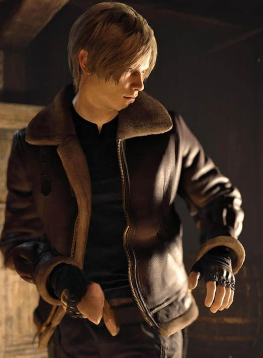 Leon Kennedy Resident Evil 4 Leather Jacket