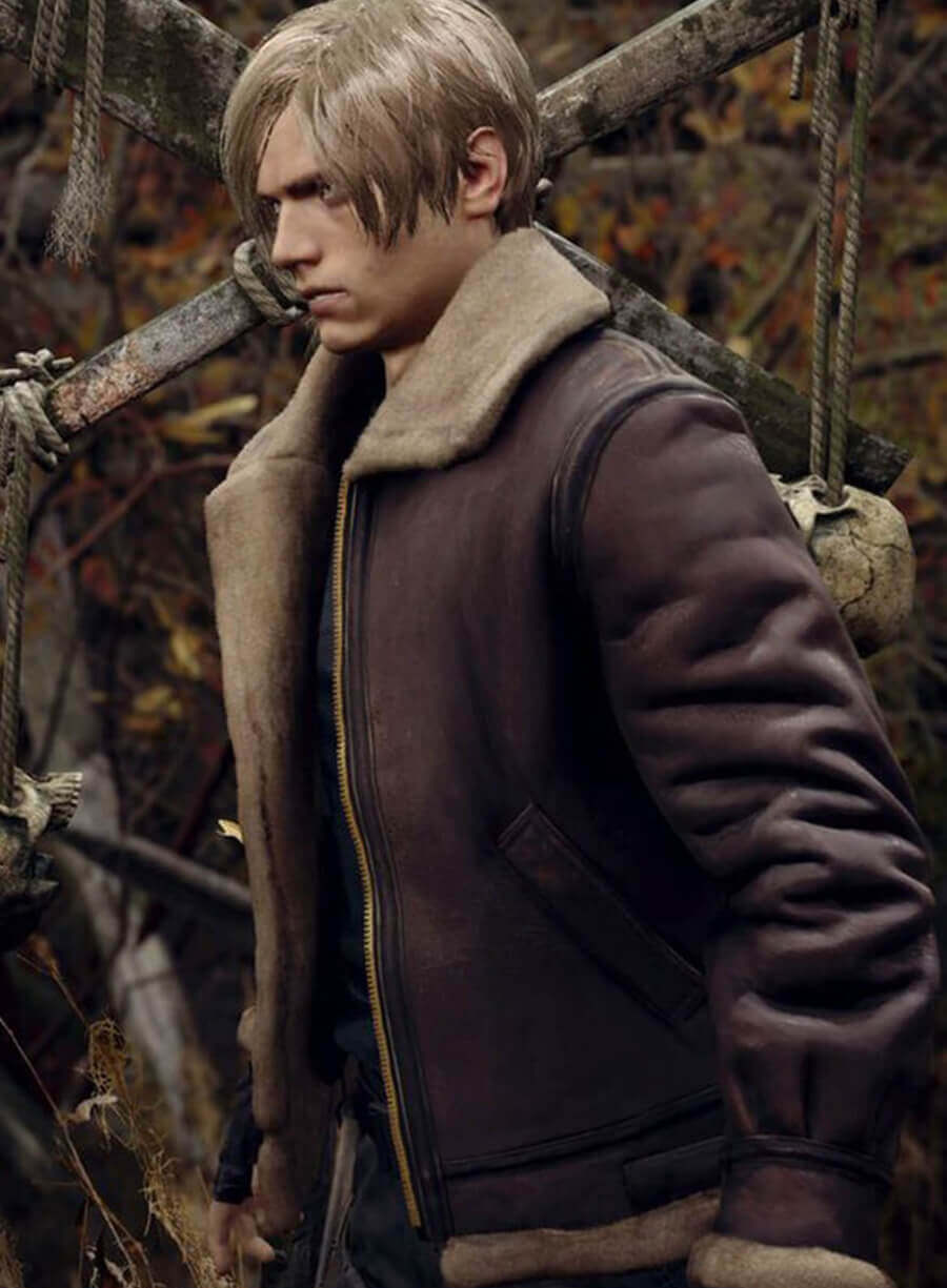Leon Kennedy Resident Evil 4 Leather Jacket