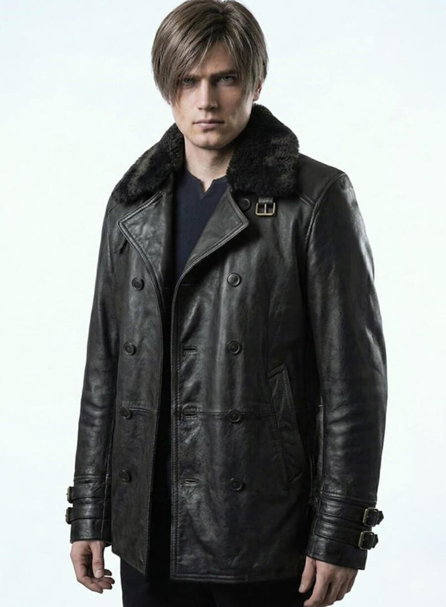 Leon Kennedy Resident Evil Requiem Hooded Leather Jacket