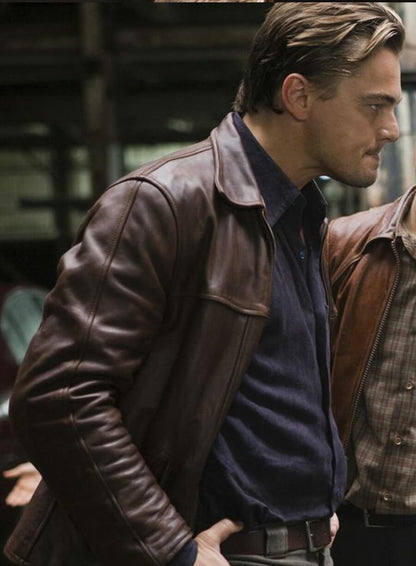 Leonardo DiCaprio Inception Brown Leather Jacket