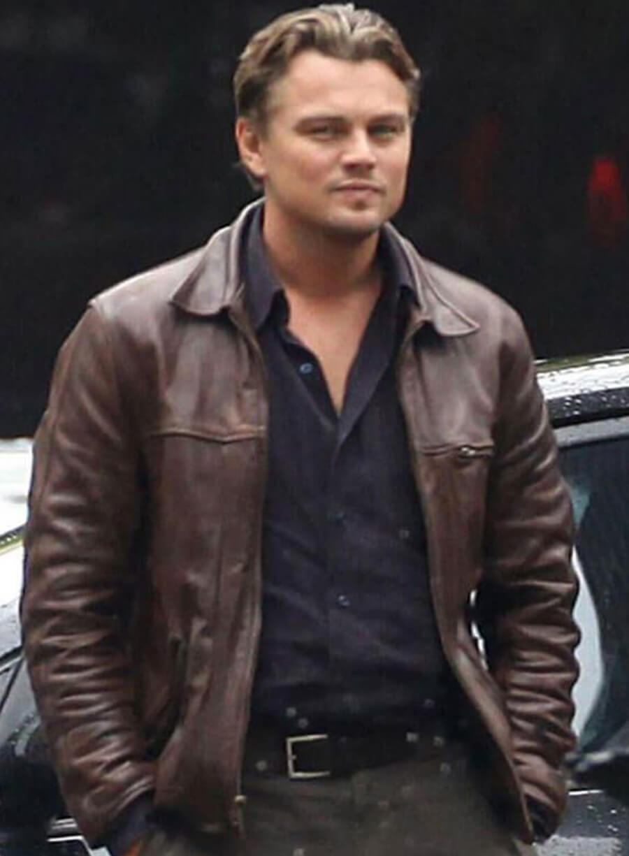 Leonardo DiCaprio Inception Brown Leather Jacket