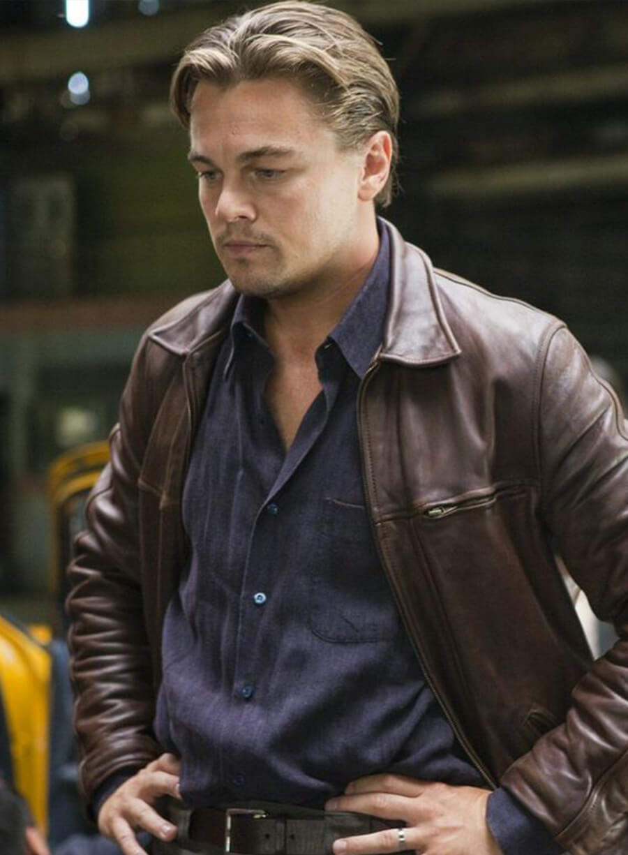 Leonardo DiCaprio Inception Brown Leather Jacket