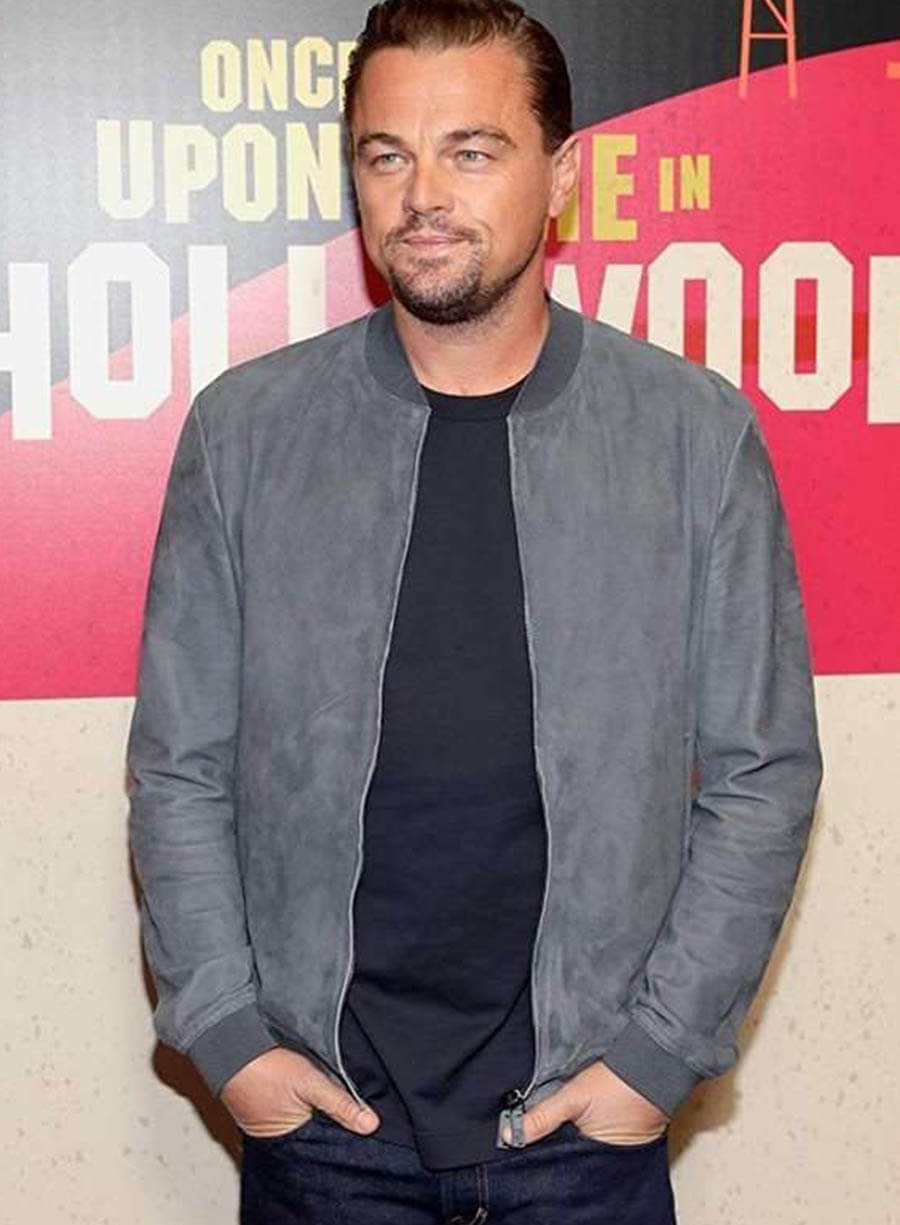 Leonardo DiCaprio Once Upon a Time in Hollywood Grey Leather Jacket