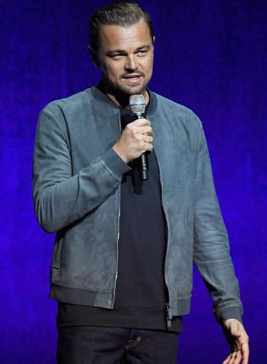 Leonardo DiCaprio Once Upon a Time in Hollywood Grey Leather Jacket