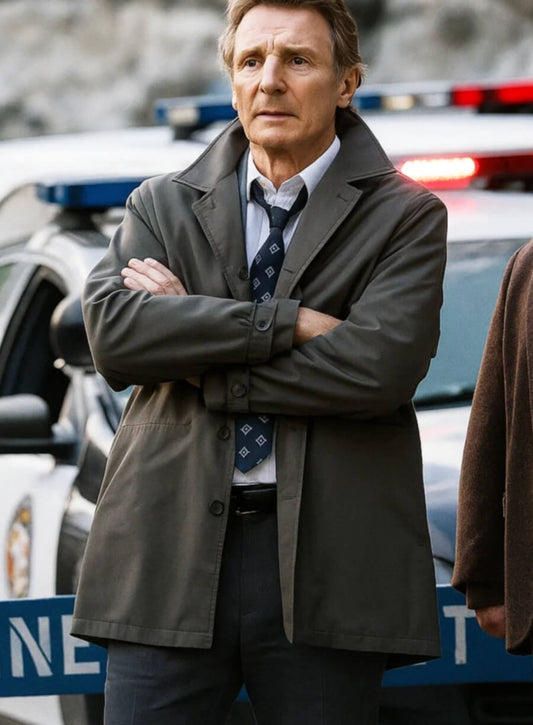 Liam Neeson The Naked Gun 2025 Grey Coat