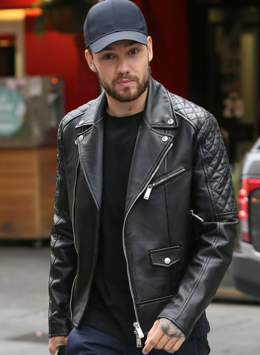 Liam Payne Black Biker Leather Jacket
