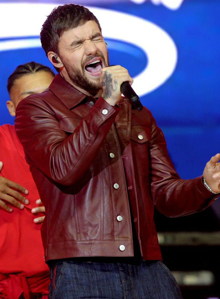 Liam Payne Maroon Leather Jacket