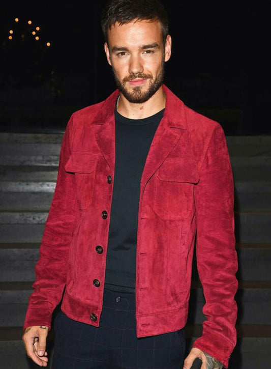 Liam Payne Red Suede Jacket
