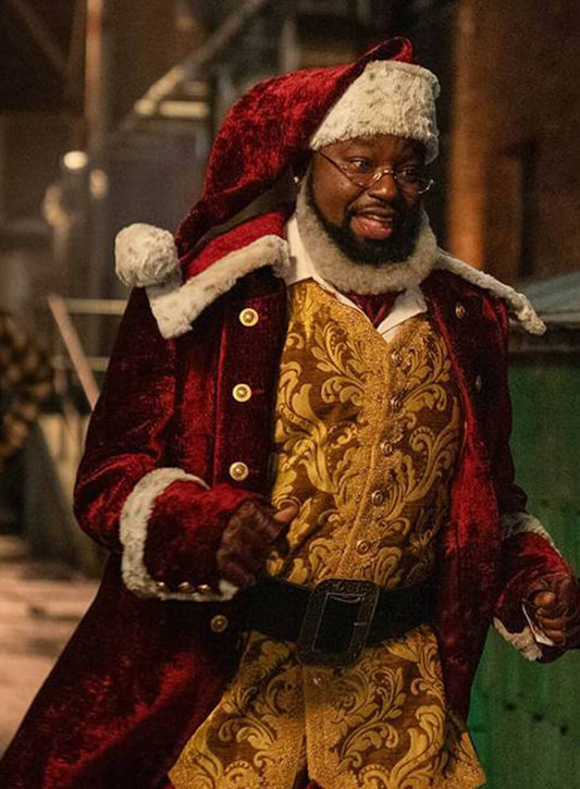 Lil Rel Howery Dashing Through The Snow Red Santa Coat