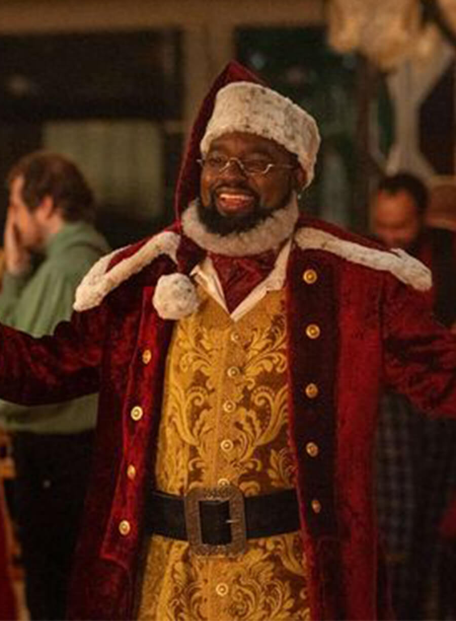 Lil Rel Howery Dashing Through The Snow Red Santa Coat