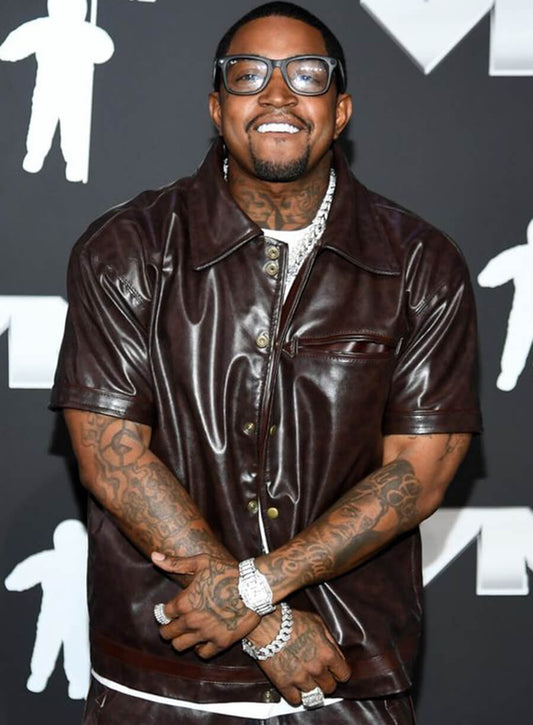 Lil Scrappy Brown Leather Shirt