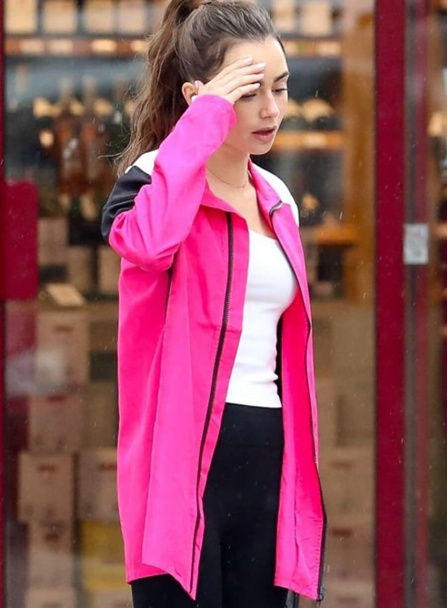 Lily Collins Emily in Paris Pink Jacket