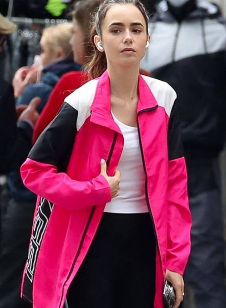 Lily Collins Emily in Paris Pink Jacket