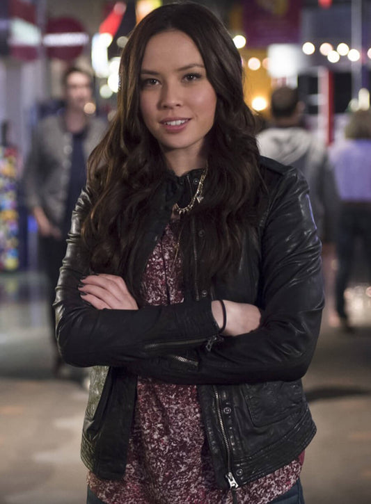 Linda Park The Flash Black Leather Jacket