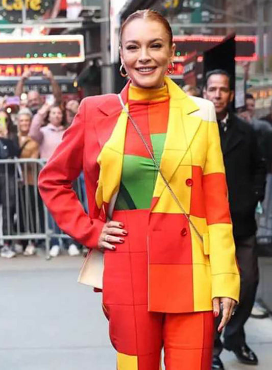 Lindsay Lohan Falling for Christmas Blazer Coat