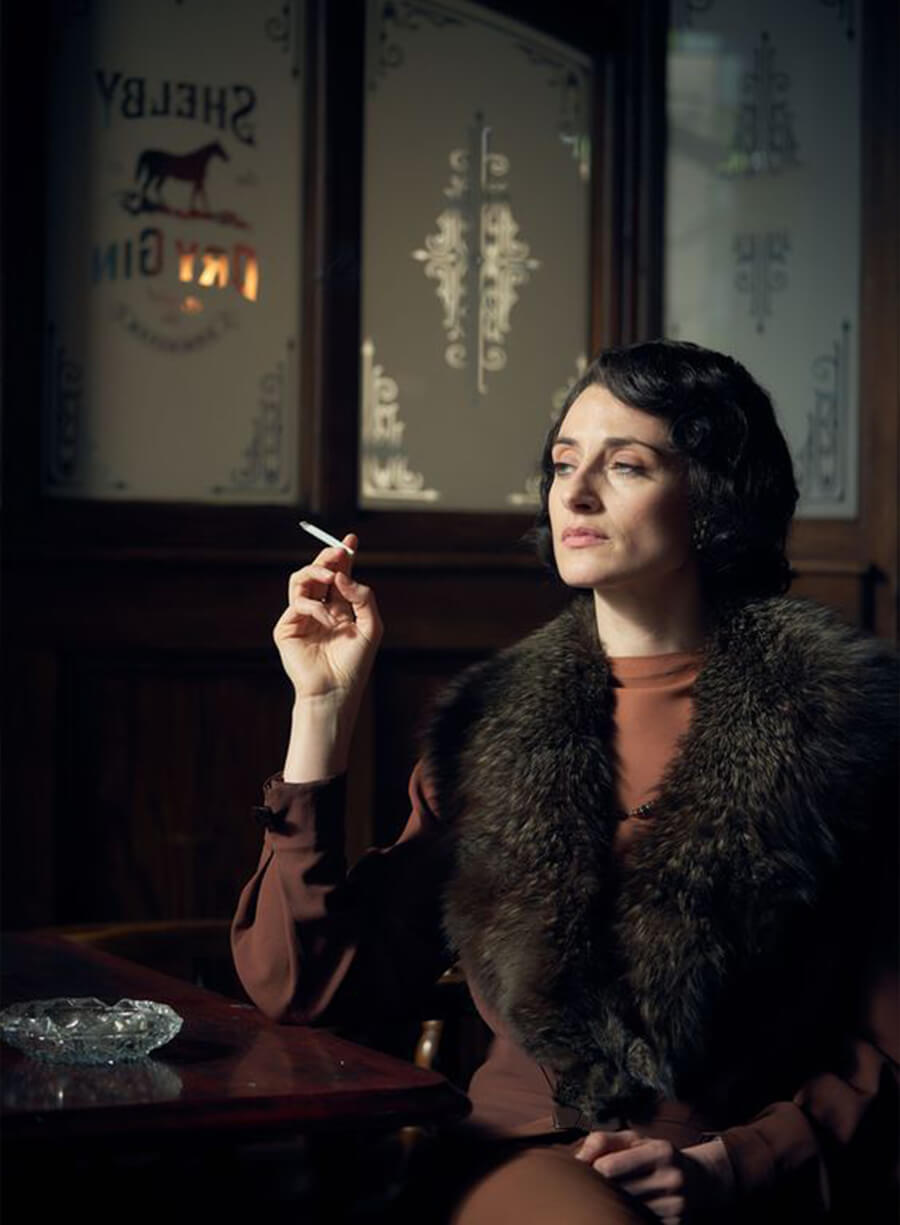 Lizzie Shelby Peaky Blinders Brown Fur Coat