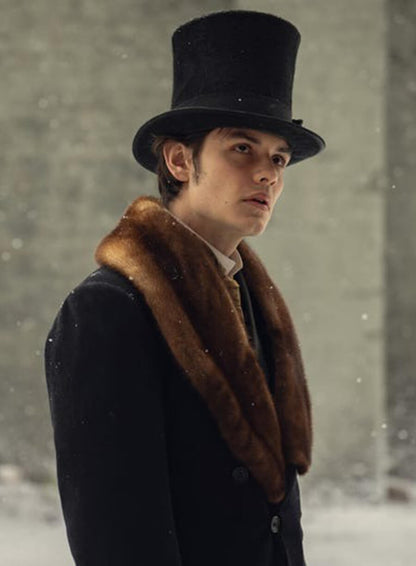 Louis Partridge House of Guinness 2025 Black Wool Coat