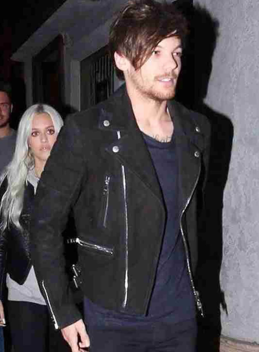Louis Tomlinson Black Suede Leather Jacket