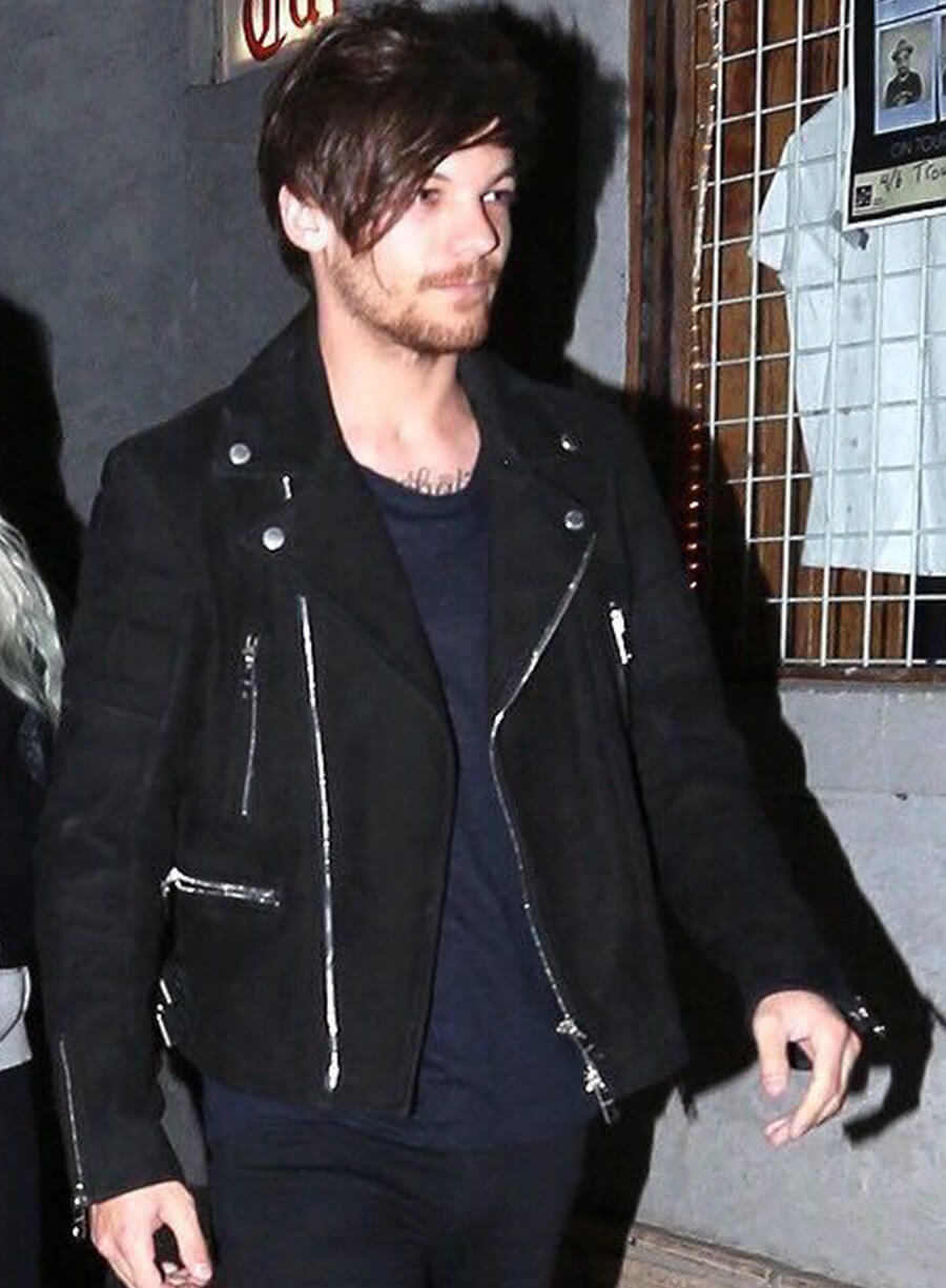 Louis Tomlinson Black Suede Leather Jacket