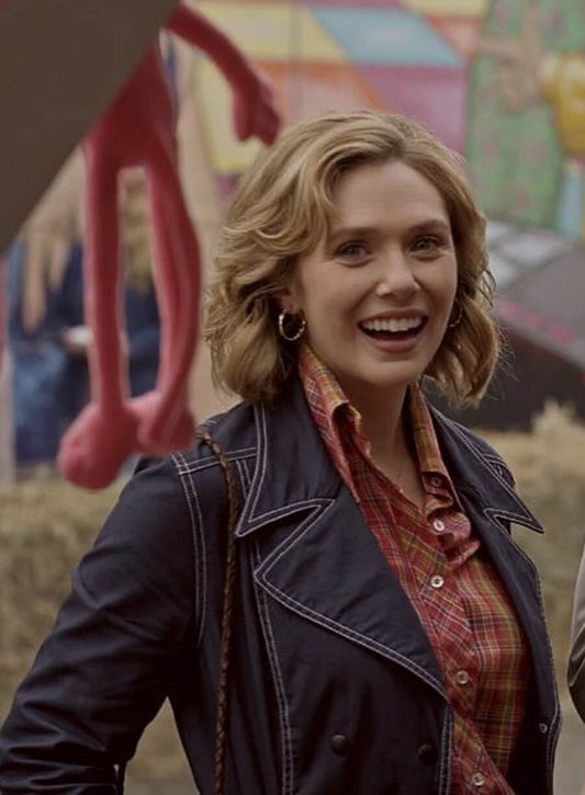 Love and Death 2023 Elizabeth Olsen Blue Jacket