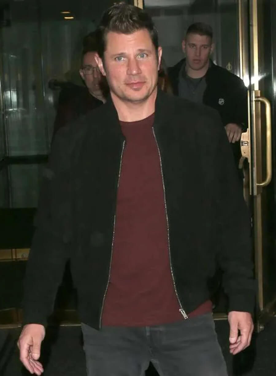 Love Is Blind Nick Lachey Black Bomber Jacket