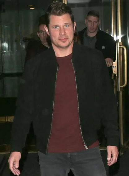 Love Is Blind Nick Lachey Black Bomber Jacket