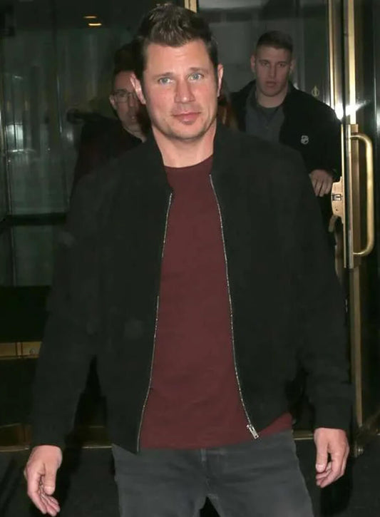 Love Is Blind Nick Lachey Black Bomber Jacket