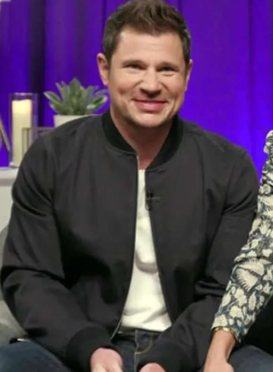 Love Is Blind Nick Lachey Black Bomber Jacket